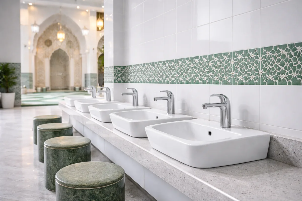 Comment optimiser l'installation de lavabos d'ablutions en céramique antibactérienne dans une mosquée